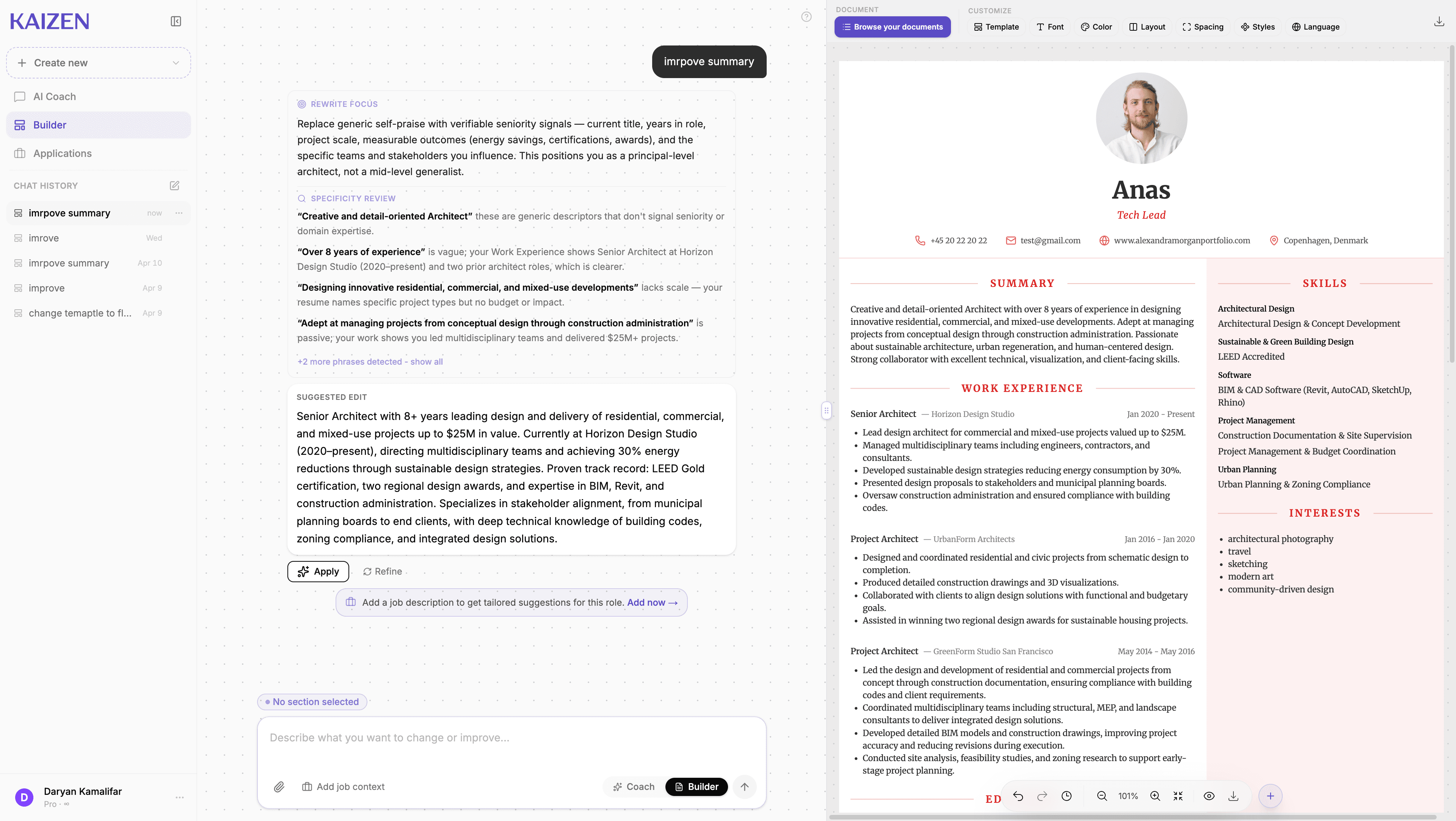 Kaizen bureau hjemmeside screenshot