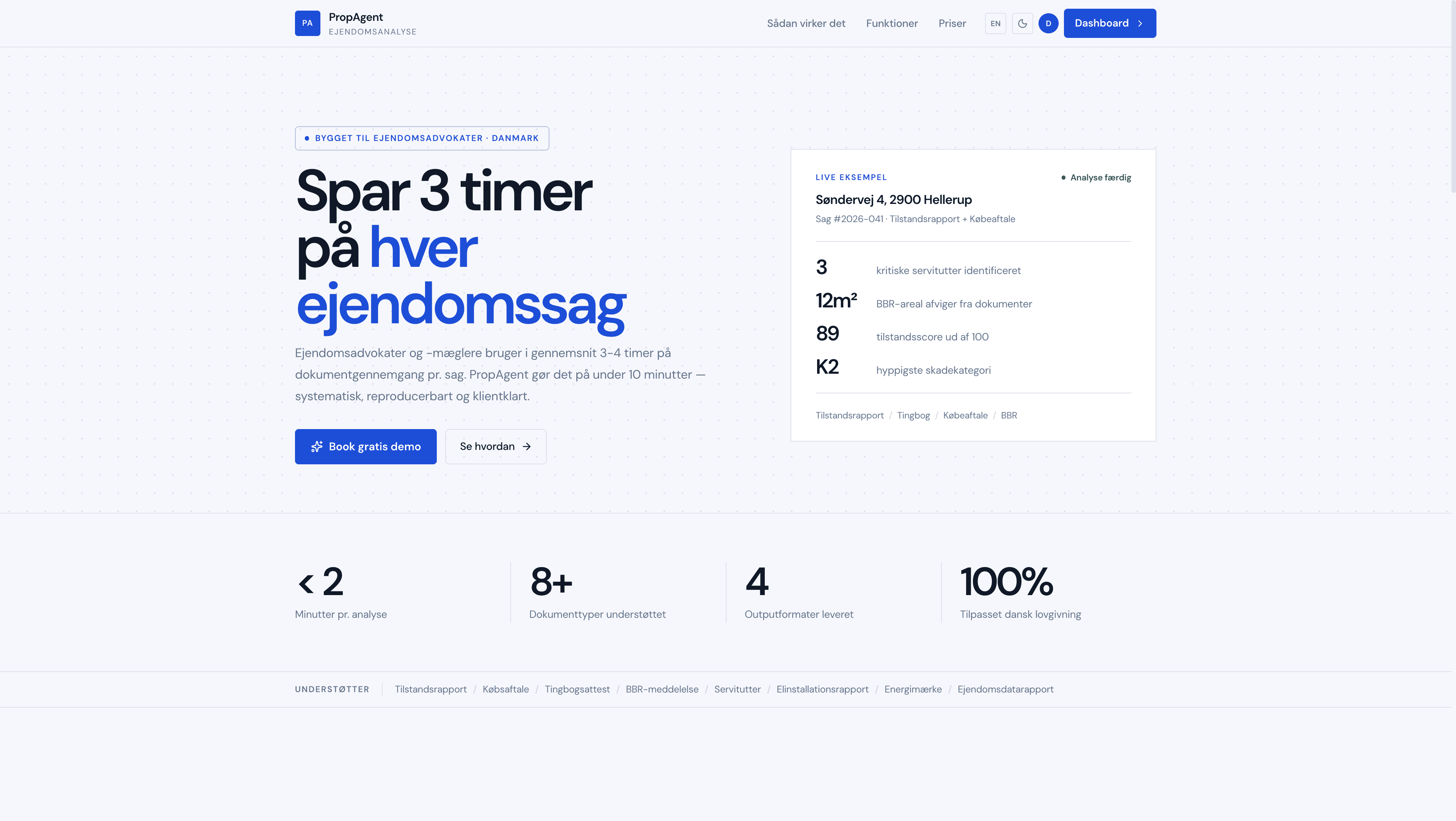 Ejendomsdokument AI-agent interface